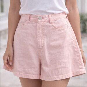 High Waist Pink Women's Denim Shorts
